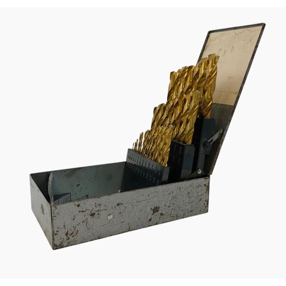 Craftsman 29 Piece Gold Oxide HSS Drill Bit Set Metal Case 1/16" - 1/2" Every 64 - Picture 9 of 10
